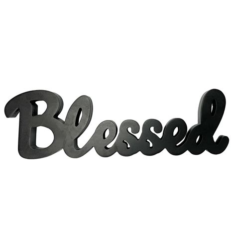 Buy Gum Hanging Black Wood Words Blessed Cut Out Sign Wall Decor Free