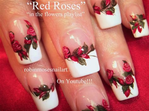 Nail Art By Robin Moses Rose Nail Art Nail Art Nails Red Roses