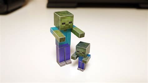 마인크래프트 아기 좀비 만들기 Papercraft Minecraft Baby Zombie Youtube