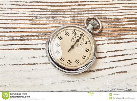 Retro Stopwatch On Rustic Background Stock Image Image Of Minute