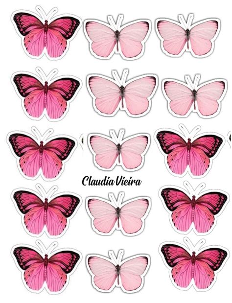 Details About 56 X Cute Pink Edible Butterflies Ideal 4 Wedding