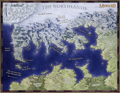 The Map Of The Northlands Of The Fantasy Land Of Midgard For Open