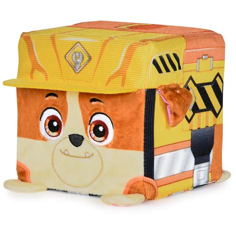 Rubble And Crew Rubble 4 Inch Cube Shaped Plush Toy For Kids Ages 3