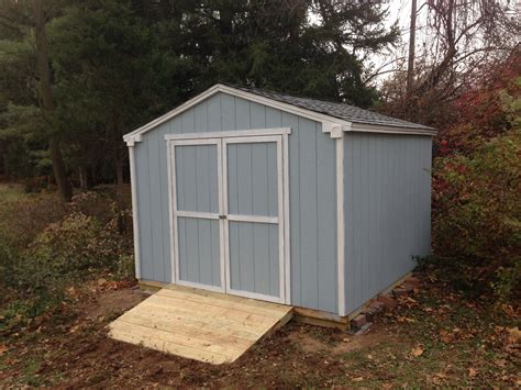 Outdoor projects® lets you build one. My completed "Princeton" Shed kit from Home Depot. (Ramp built separately) | Shed, Shed kits, My ...