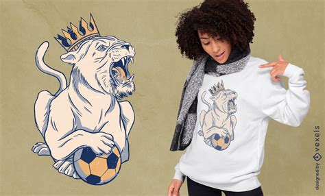 Descarga Vector De Diseño De Camiseta De Animal Leona Con Corona