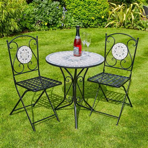 Mosaic Bistro Set Outdoor Patio Garden Furniture Table And 2 Chairs