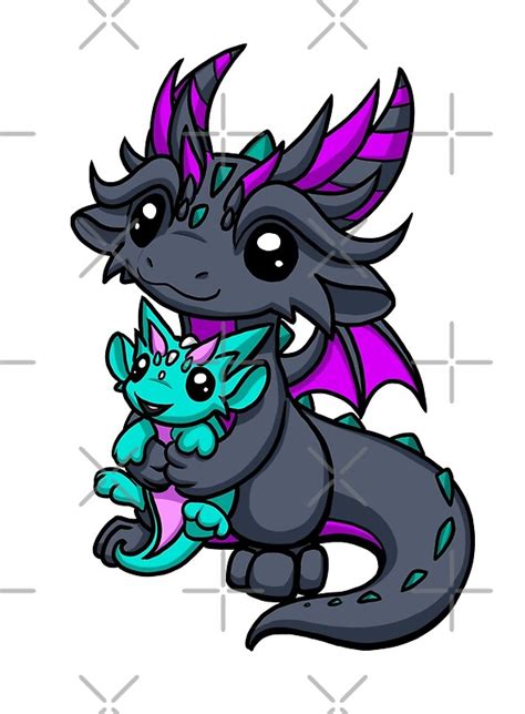 Mama Dragon Holding Baby By Rebecca Golins Redbubble
