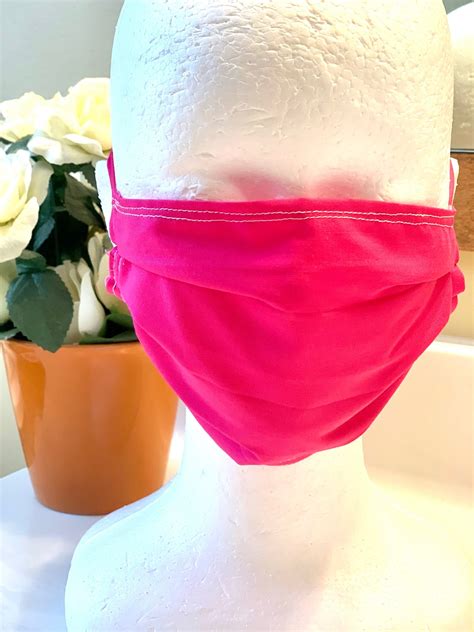Hot Pink Pink Face Masks Pleated Face Mask Made In Usa Etsy