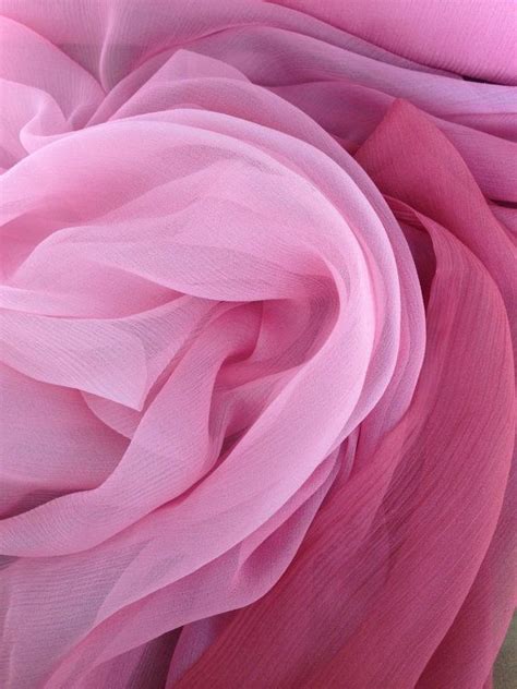 Reserved Not Public Crinkle Chiffon Silk Pink Ombr Fabric Etsy