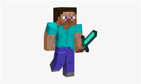 Minecraft Steve Holding Diamond Sword