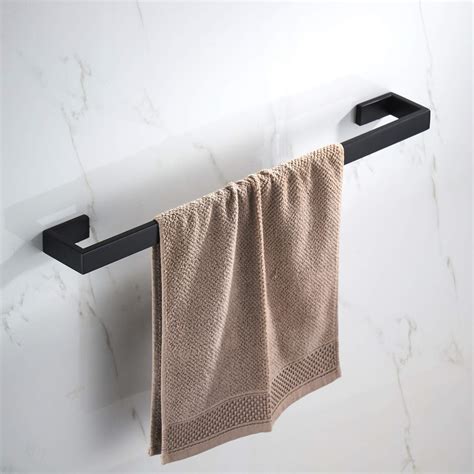 Junsun Matte Black Towel Bar 24 Inch Stainless Steel Towel Holder