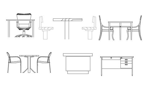 Office Table And Chair Cad Blocks Drawing Dwg File Cadbull