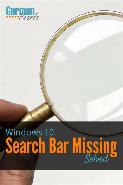 Solved Windows 10 Search Bar Missing Ipad Hacks Windows 10 10 Things