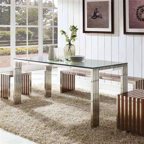 Modterior Dining Room Dining Tables Gridiron Stainless Steel