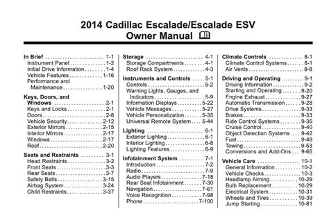 2014 Cadillac Escalade/ Escalade ESV Owner’s Manual | OwnerManual
