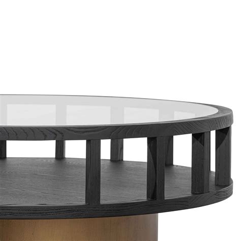 Ccf6447 Ni 86cm Round Black Coffee Table Calibre Furniture
