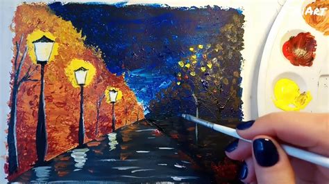 Easy Acrylic Painting For Beginners Aluminum Painting Autumn Youtube