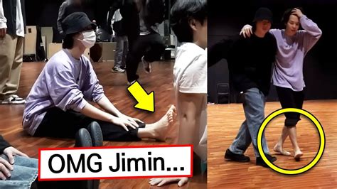 Shocking Reason Why Bts Jimin Can T Wear Shoes In The Training Room Youtube