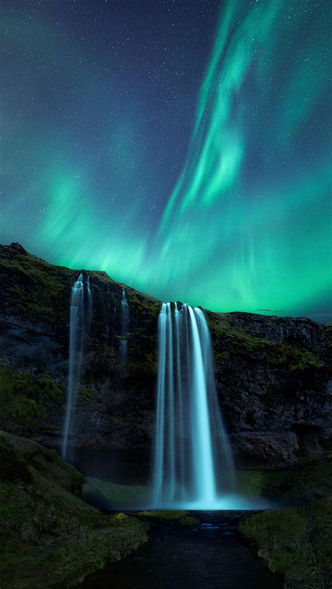 Aurora Over Seljalandsfoss Iceland Beautifulnature Naturephotography