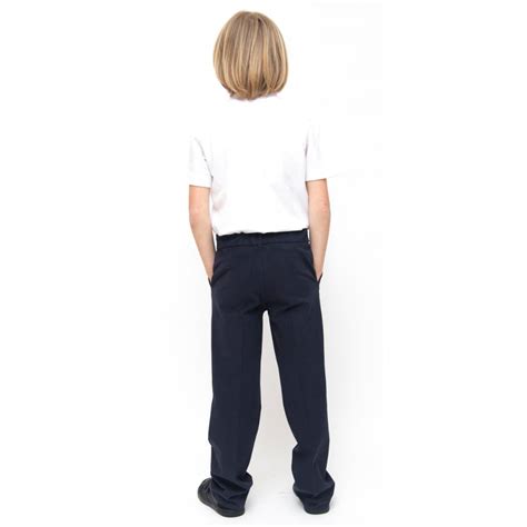 Boys Classic Fit Organic Cotton School Trousers Navy 3yrs Plus
