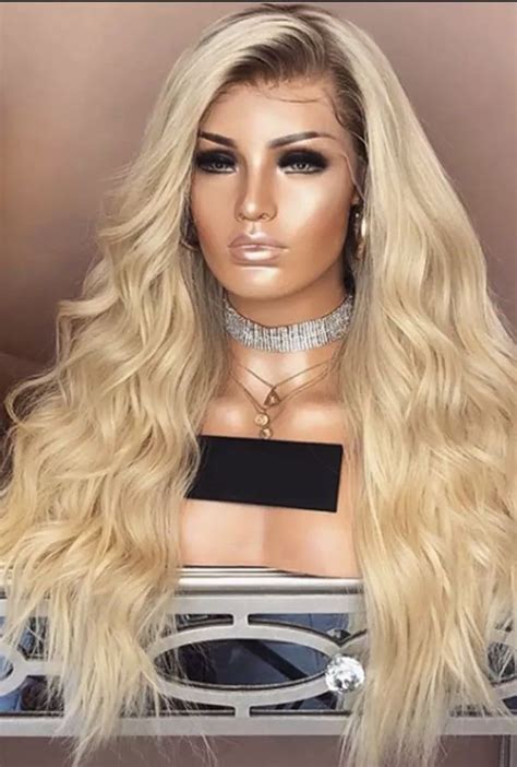 Details About Glueless Lace Front Wig Col 613 100 Peruvian Virgin Remy
