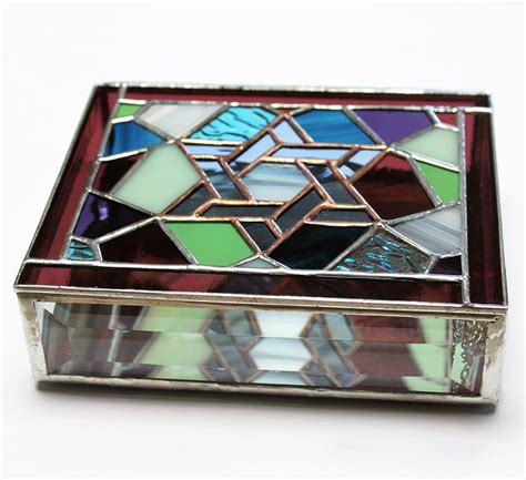 Stained Glass Box With Star Of David 75 00 Via Etsy With Images Glass Boxes Stained