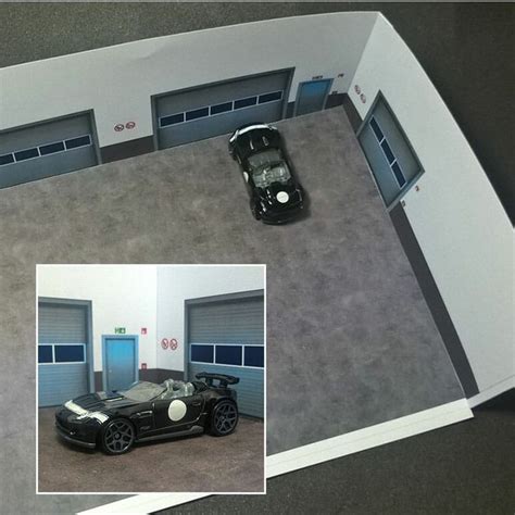printable garage diorama template garage diorama papercraft by custom via papermau 003