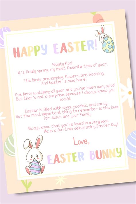 Free Printable Easter Bunny Letter Just Simply Mom