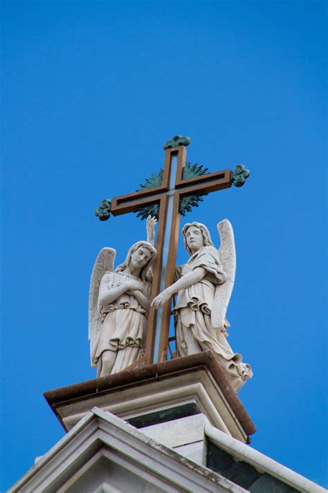 Free Photo Statues On Top Of Church Angels Man White Free
