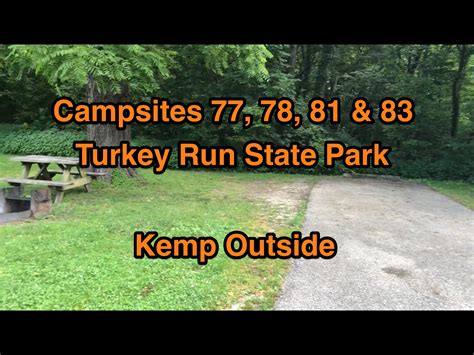 Turkey Run State Park Campsites 77, 78, 81 & 83 | Kemp Outside