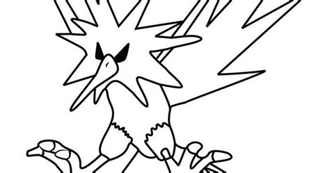 Zapdos Pokemon Coloring Pages Printable - Free Pokemon Coloring Pages