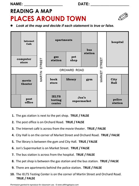 Reading A Map Activity