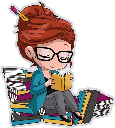 Editor And Writer Chibi Girl Reading Clipart Full Size Clipart 367168 Pinclipart