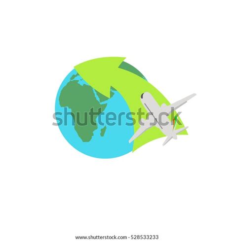 Emblem Plane Flies Over Planet Stock Vector Royalty Free 528533233 Shutterstock