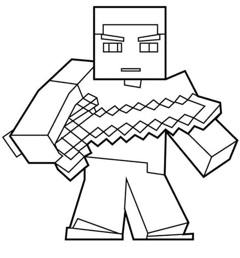 Good for kids of all ages. Minecraft Coloring Pages Herobrine | Minecraft coloring ...