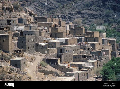 Small Village Of Bilad Sayt In The Heart Of The Jabal Akhdar Stock