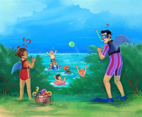 Lazytown At The Pool On The Beach By Kessavel Art Lazy Town Lazy