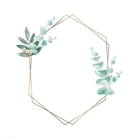 Geometric Frame With Leaves Vector Free Image By Aum