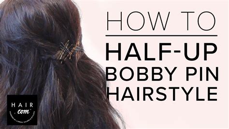 How To Half Up Half Down Bobby Pin Hairstyle Hair Com YouTube