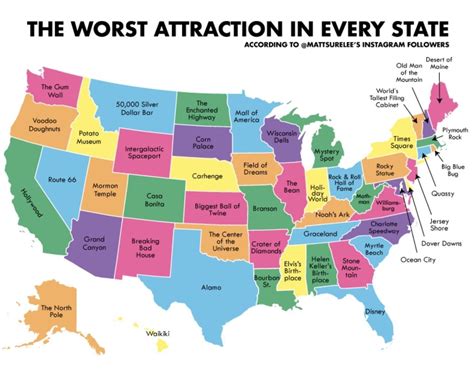 This Map Highlights The Worst Attraction In Each State In The Us