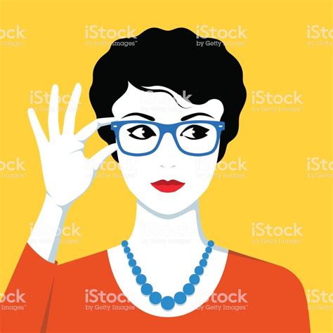 Vector Illustration Of Beautiful Woman Wearing Eyeglasses Vector Illustration Illustration