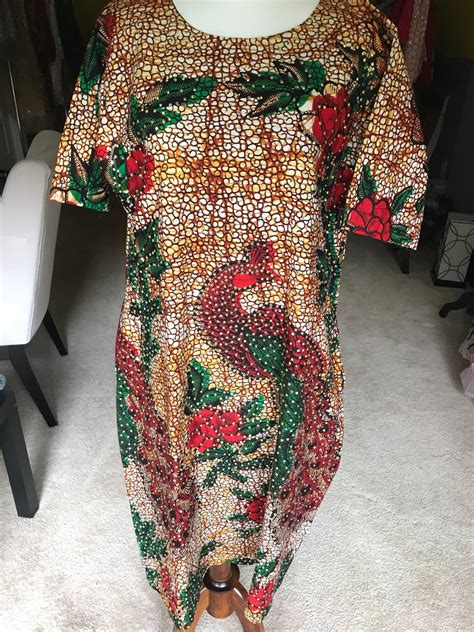 Fabulous Stoned African Ankara Peacock And Floral Print Dress Etsy