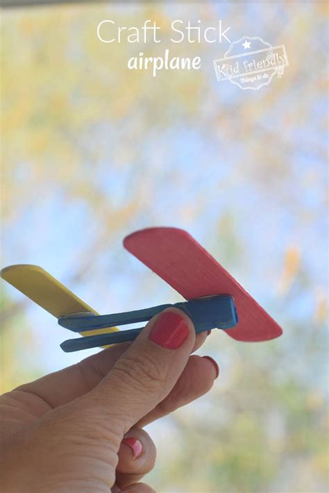 A Simple Craft Stick Airplane Craft Kid Friendly Things To Do