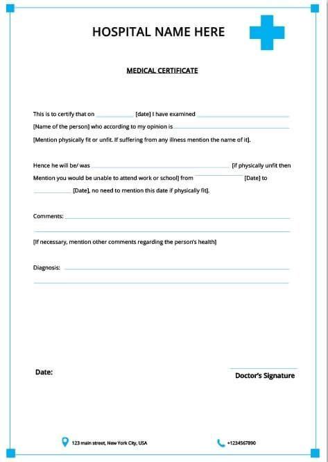 Fake Medical Certificate Template Download 8 Templates Inside Best Fake