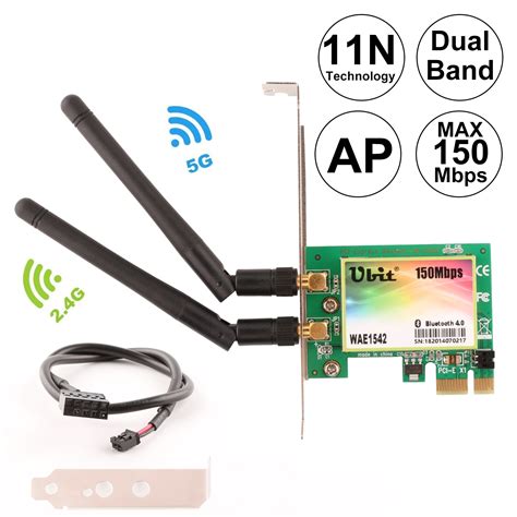 Ubit Bluetooth 40 Desktop Wireless Network Cardpci Express With