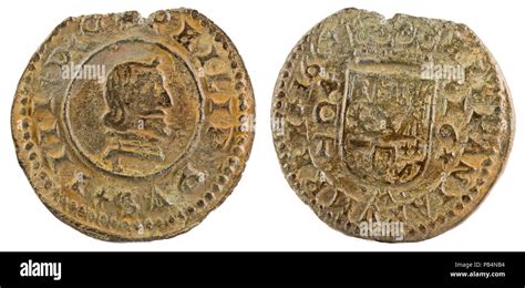Ancient Spanish Copper Coin Of King Felipe Iv 1664 Coined In Cordoba