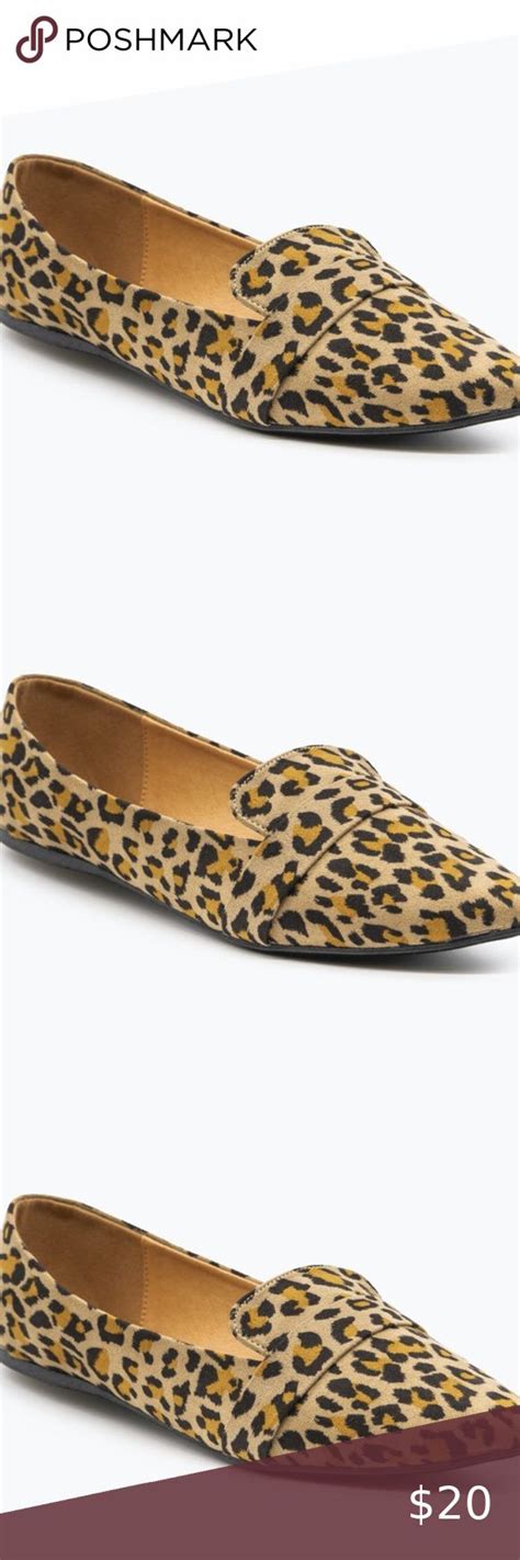 Pointed Toe Slip On Loafers Leopard Print Loafers Flat Shoes Women