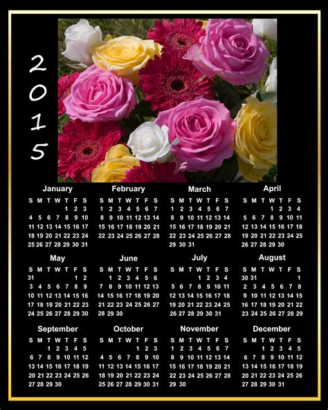 2015 Calendar Pink Roses Free Stock Photo Public Domain Pictures