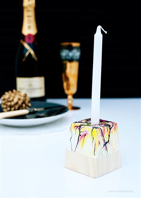 Diy Marbled Candle Holders Love From Ginger Marble Candle Candles