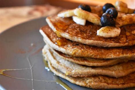 Blueberry Banana Oatmeal Protein Pancakes Dairy Free Gluten Free